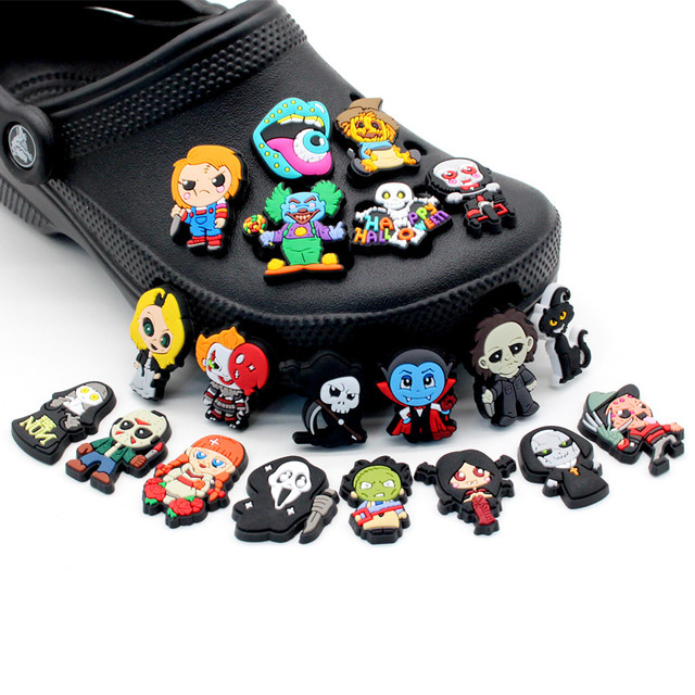 New jibz shoe charms halloween theme croc Pin PVC sandals Decorate buckle  garden shoes diy Detachable